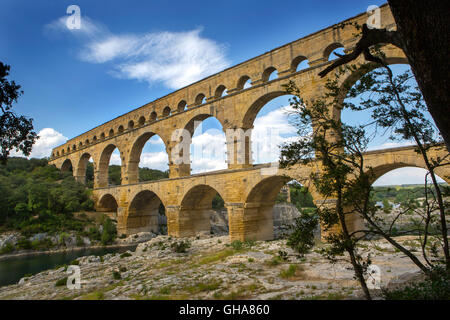 Pont du Gard, Vers-Pont-du-Gard, Francia. Foto Stock