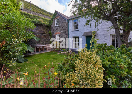 Boscastle è un villaggio ed un porto di pesca sulla costa nord della Cornovaglia, England, Regno Unito Foto Stock