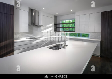 Bianco vuoto Cucina moderna Foto Stock