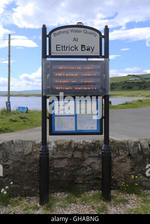 Informazioni segno a ettrick bay isle of bute scozia agosto 2016 Foto Stock