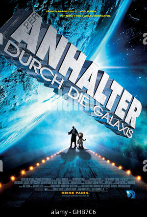 PER ANHALTER durch die GALAXIS la guida Hitchhikers al Galaxy USA/Regno Unito 2005 Garth Jennings Filmplakat Regie: Garth Jennings aka. La guida Hitchhikers al Galaxy Foto Stock