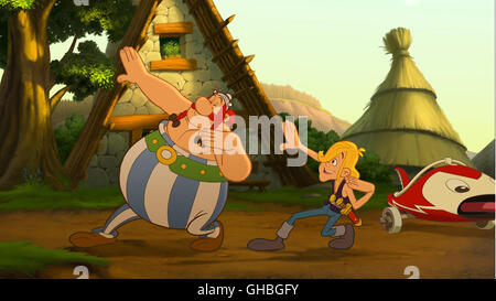 ASTERIX UND DIE WIKINGER Asterix et les Vikings DK/F 2006 Stefan Fjeldmark, Jesper Moller Let's dance! Obelix hat in Grautvornix seinen ganz eigenen Tanz-Meister gefunden. Regie: Stefan Fjeldmark, Jesper Moller aka. Asterix et les Vikings Foto Stock