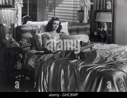 GEFÄHRLICHE BEGEGNUNG la donna nella finestra USA 1944 Fritz Lang Scena: Alice Reed (Joan Bennett) tiene la sua prima colazione a letto. Regie: Fritz Lang aka. La donna nella finestra Foto Stock