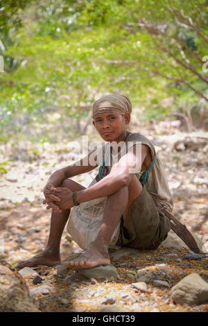 Persone provenienti dalle tribù Mangyan su Mindoro - Filippine Foto Stock