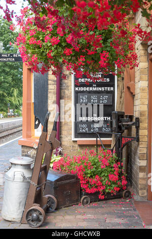 Arley stazione ferroviaria in Severn Valley Railway, Worcestershire, England, Regno Unito Foto Stock