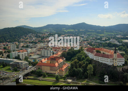 Il castello di Decin, ceco Foto Stock