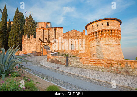 Brescia - Il castello nella luce della sera. Foto Stock