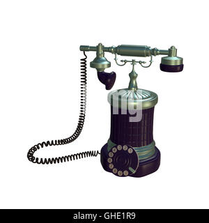 In stile retrò dial vintage phone 3d illustrazione Foto Stock