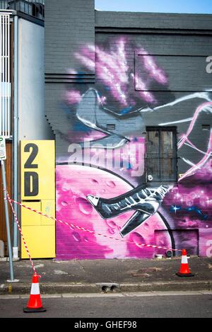 Graffiti e Arte di strada intorno a Newtown su agosto 10, 2016 a Sydney, in Australia. © Hugh Peterswald/Alamy Live News Foto Stock