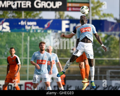 HADERSLEV, DENAMRK - Agosto 4, 2016: Terzo Round eliminazione a European League match SonderjyskE - KGHM Zaglebie Lubin 1:1. Foto Stock