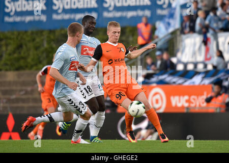 HADERSLEV, DENAMRK - Agosto 4, 2016: Terzo Round eliminazione a European League match SonderjyskE - KGHM Zaglebie Lubin 1:1. Foto Stock