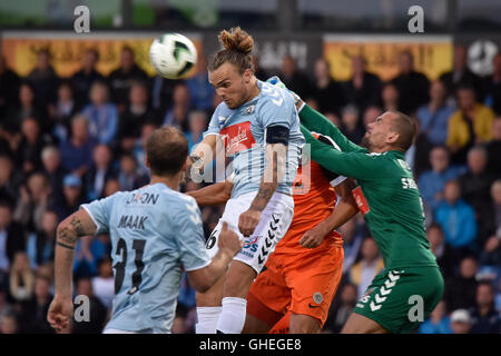 HADERSLEV, DENAMRK - Agosto 4, 2016: Terzo Round eliminazione a European League match SonderjyskE - KGHM Zaglebie Lubin 1:1. Foto Stock