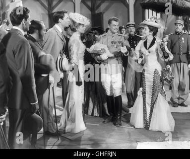 MEL FERRER (Henri de Chevincourt) e INGRID BERGMAN (Elena Sokorowska), Jean Marais (generale) Rollan, MAGALI NOEL (Lolotte) Regie: Jean Renoir aka. Eliana e gli uomini / Parigi fa strane cose Foto Stock