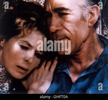 Die Frau des Anderen - Anthony Quinn (cade), Ingrid Bergman (Libby Meredith) Regie: Guy verde pseudonimo. Una passeggiata in primavera la pioggia Foto Stock