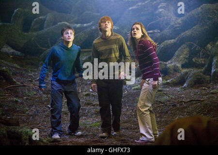 Harry Potter und der Orden des Phönix / Harry Potter (Daniel Radcliffe), Ronald Weasley (Rupert Grint) e Hermine Granger (Emma Watson) Regie: David Yates aka. Harry Potter e l'ordine di Phoenix Foto Stock