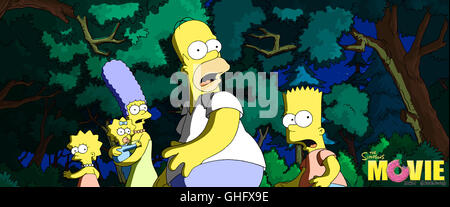 Die Simpsons - Der Film / LISA, Maggie, Marge, Homer e Bart Simpson Regie: David Silverman aka. I Simpson - Il film Foto Stock