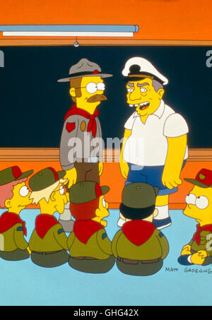 Il Simpons, US-animazione americano serie (dal 1989). Foto: Ned Flanders e Eddie aka. The Simpsons Foto Stock