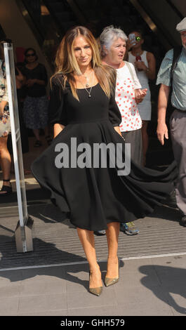 Londra, Regno Unito. Xiv Sep, 2016. Sarah Jessica Parker lancia la sua fragranza Stash stivali a Piccadilly Circus. Credito: Ferdaus Shamim/ZUMA filo/Alamy Live News Foto Stock