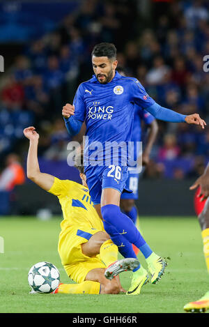 Leicester, Regno Unito. Il 27 settembre, 2016. Riyad Mahrez (Leicester) Calcio/Calcetto : Riyad Mahrez di Leicester City durante la UEFA Champions League match tra Leicester City e FC Porto al King Power Stadium di Leicester, in Inghilterra . Credito: AFLO/Alamy Live News Foto Stock