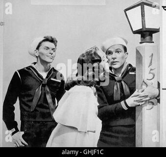 FRANK SINATRA (Clarence Doolittle), KATHRYN GRAYSON (Susan Abbott), il gene Kelly (Joseph Brady) Regie: George Sidney aka. Quel Mazzolin di fiori Foto Stock