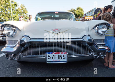 Classic Cadillac automobile americana a Americarna Classic Car Show, Inglewood, Nuova Zelanda. Foto Stock