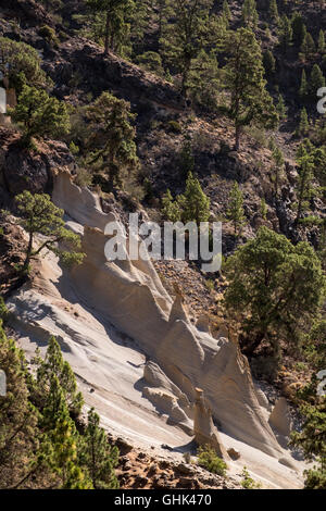 Paesaggio lunare zona vicino a Vilaflor in Tenerife, Isole Canarie, Spagna Foto Stock