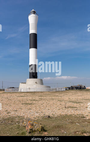 Nuovo in bianco e nero di Dungeness faro di Dungeness, Romney Marsh, Kent England foto scattata sul 07 aprile 2015 Foto Stock