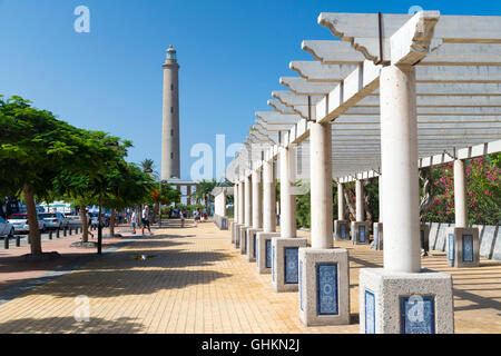 MASPALOMAS, GRAN CANARIA - Agosto 2, 2016: Faro di Maspalomas Beach, nel comune di San Bartolome de Tirajana , Gr Foto Stock