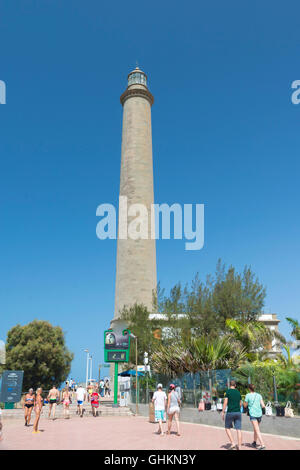 MASPALOMAS, GRAN CANARIA - Agosto 2, 2016: Faro di Maspalomas Beach, nel comune di San Bartolome de Tirajana , Gr Foto Stock