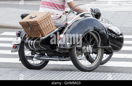 DKW Auto Union motociclo con sidecar al classic bike rally. Foto Stock