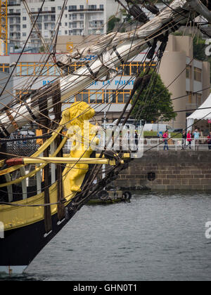 Il leone giallo polena di Hermione. Foto Stock