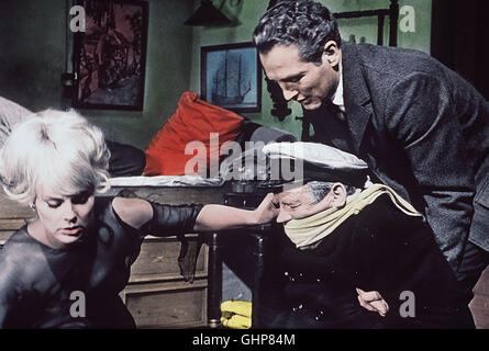 DER Preis (il premio) USA 1963 / Mark Robson Szene mit Andrew Craig (Paul Newman) und Inger Lisa Anderson (ELKE SOMMER) .. Regie: Mark Robson aka. Il premio Foto Stock