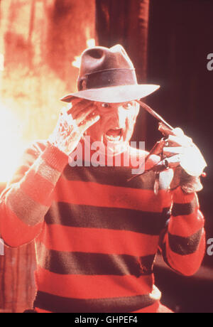 Freddys Finale - Nightmare on Elm Street 6 - Freddy Krueger (Robert Englund), der Killer mit den Messerhänden, schlägt auch im sechsten Elm Street-Film gnadenlos zu. Eines Tages stellt sich jedoch heraus, dass der junge Giovanni und die Psychologin Maggie nicht nur von denselben Schreckensträumen geplagt werden - Maggie ist auch Freddys Tochter. Und nur sie kann den Alptraum beenden. Regie: Rachel Talalay aka. Freddy è morto: l'Incubo Finale Foto Stock