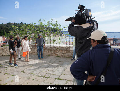 Realizzazione di un film di Bollywood a Pirano,l'Istria,Slovenia Foto Stock