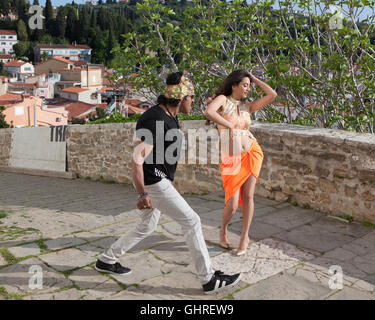 Realizzazione di un film di Bollywood a Pirano,l'Istria,Slovenia Foto Stock