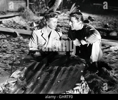 AUF EINER INSEL MIT DIR- direttore cinematografico George Blaine dreht auf Hawaii einen Film mit Rosalind Reynolds (ESTER WILLIAMS), Ricardo Montez und Yvonne Torro. Der geplagte Regieassistent Buckley hat als technischen Berater tenente Kingslee (PETER LAWFORD) von den amerikanischen Marinefliegern engagiert, ohne zu ahnen, dass Rosalind Reynolds für die Kingslee Traumfrau ist seit er sie vor drei Jahren bei einer Tournee im Rahmen der US-Truppenbetreuung zum erstenmal sah. Um zu demonstrieren, wozu ein verliebter tenente fähig ist, entführt er Miss Reynolds mitten aus den Aufnahmen mit Flugzeug Foto Stock