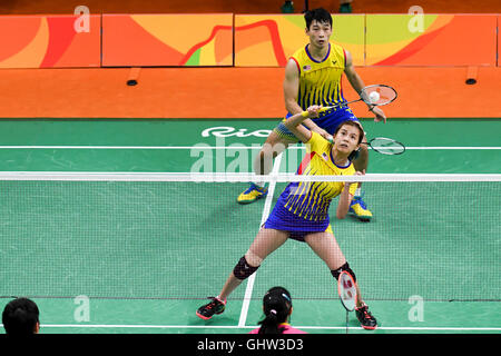 Rio de Janeiro, Brasile. 11 Agosto, 2016. Badminton - CHAN Peng presto / GOH Liu Ying (MAS) x ISARA Bodin / AMITRAPAI Salitre (THA) in doppio misto a Badminton Olimpiadi 2016 tenutasi nel padiglione 4 Riocentro. © Foto Arena LTDA/Alamy Live News Credito: Foto Arena LTDA/Alamy Live News Foto Stock