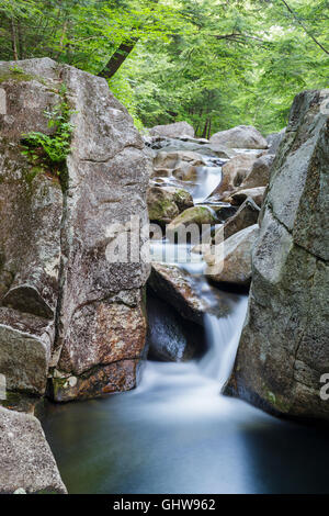 Lost River in stretto parente tacca di Woodstock, New Hampshire durante i mesi estivi. Foto Stock