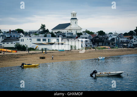 Vista delle barche ed edifici in a Provincetown, Cape Cod, Massachusetts. Foto Stock