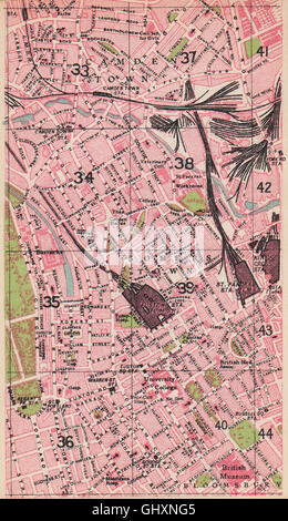 Londra C. Euston King's Cross Fitzrovia Bloomsbury Somers/Camden Town, 1935 Mappa Foto Stock