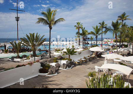 Lago Martianez, Puerto de la Cruz town, l'isola di Tenerife arcipelago delle Canarie, Spagna, Europa Foto Stock