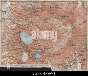 Colli Albani. I Colli Albani. Monte Cavo. Topo-map. Frascati Velletri, 1909 Foto Stock