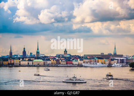 Stoccolma, Svezia cityscape dal porto. Foto Stock