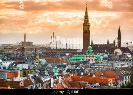 Copenhagen, Danimarca vecchio lo skyline della citta'. Foto Stock