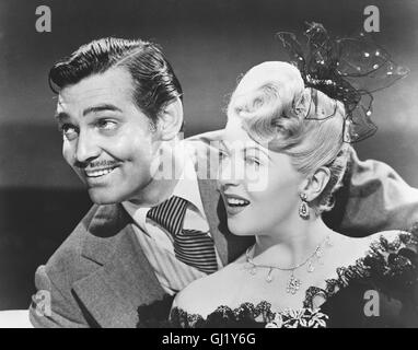 HONKY TONK - Ein toller BURSCHE Honky Tonk USA 1941 - Jack Conway Clark Gable, LANA TURNER Der charmante, wenn auch skrupellose Glücksritter "Candy Johnson (Clark Gable) beschließt, sich in dem kleinen Städtchen giallo Creek ein wenig von seinem aufregenden Leben als Berufsspieler auszuruhen. Dabei lernt er die hübsche Elisabeth (cotone Lana Turner), Tochter des Richters, kennen und lieben. Regie: Jack Conway aka. Honky Tonk Foto Stock