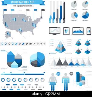 Un vettore completo set di modelli per infographics. Illustrazione Vettoriale