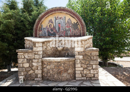 Fontana del Monte Pantokrator, Corfù, Isola Ionica, Isole greche, Grecia Foto Stock