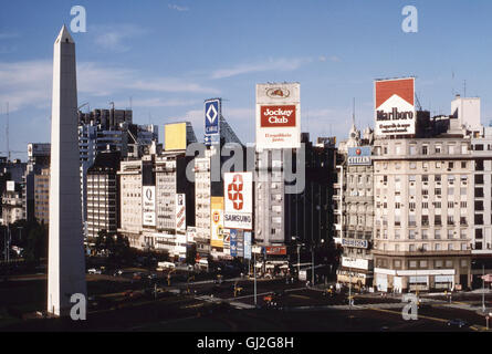 Obelisco, avenida 9 de julio, buenos aires, Argentina, Sud America Foto Stock