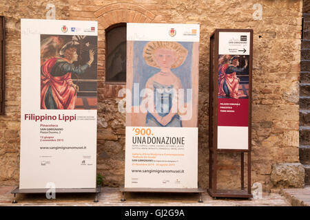 Arte sacra e museo civico, Torre Grossa, San Gimignano, Toscana, Italia Foto Stock