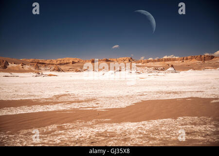 Anfiteatro è bella la formazione geologica della Valle della Luna nel Deserto di Atacama, Cile Foto Stock